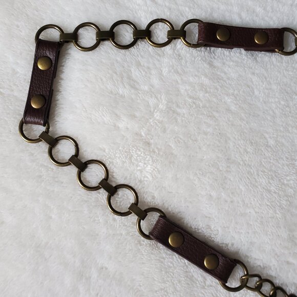 Vintage  Chain and Leather Belt - Picture 5 of 8